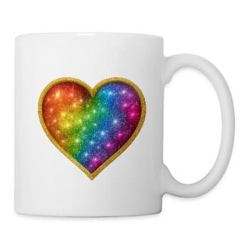 Galaxie-Herz mit goldener Kontur - Tasse - Weiß - Rechts