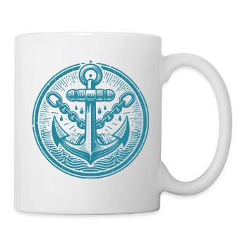 Conception d’ancre de marin pour vêtements - Mug blanc - blanc - Droite