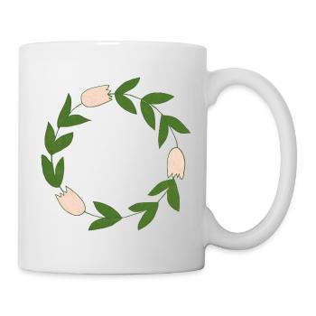Elegant botanical floral circle motif - Mug - white - Right