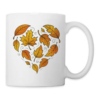 Motif de feuille de cœur d'automne - Mug blanc - blanc - Droite