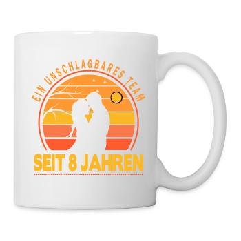 8 Jahre Beziehung Jahrestag Hochzeitstag - Tasse - Weiß - Rechts