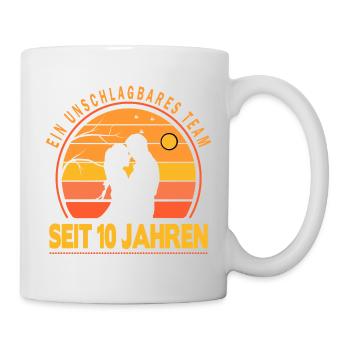 10 years relationship anniversary wedding anniversary - Mug - white - Right