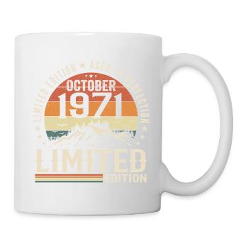 Né en octobre 1971 - cadeau millésime Octobre 1971 - Mug blanc - blanc - Droite
