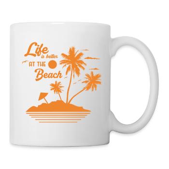 Sonnenuntergang am Palmstrand - Tasse - Weiß - Rechts