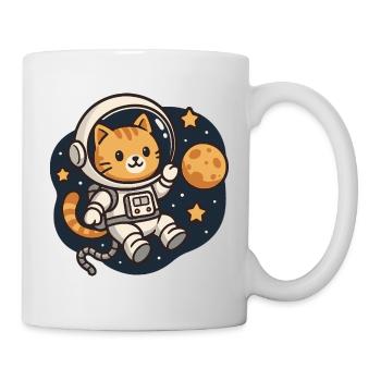 Katzenastronaut im Weltall - Tasse - Weiß - Rechts