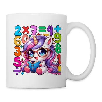 Conception d'apprentissage mathématique de licorne fantaisiste du jour des nombres - Mug blanc - blanc - Droite