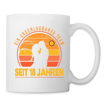 18 Jahre Beziehung Jahrestag Hochzeitstag - Tasse - Weiß - Rechts