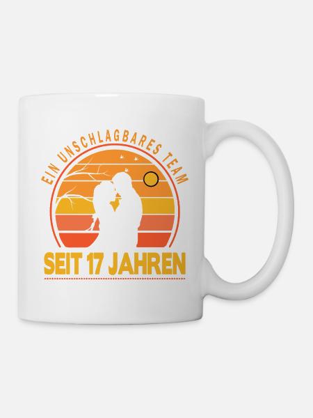 17 Jahre Unschlagbares Team Liebesgeschenk Paar - Tasse - Weiß