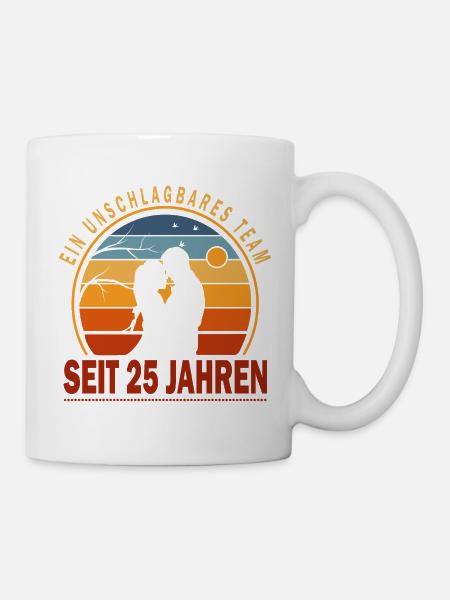 25 Jahre Beziehung Jahrestag Hochzeitstag - Tasse - Weiß