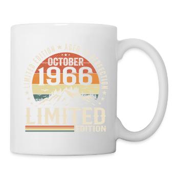 Né en octobre 1966 - cadeau millésime Octobre 1966 - Mug blanc - blanc - Droite