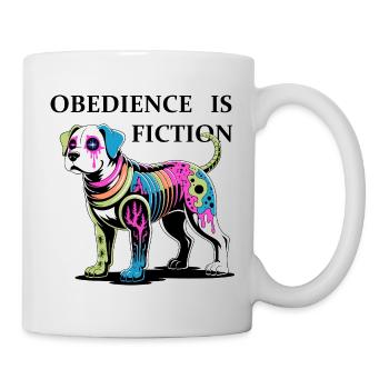 Neon Cyber Hund Illustration - Tasse - Weiß - Rechts