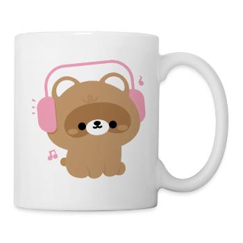 Cute Beaver with Headphones Illustration - Mug - white - Right