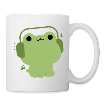 Cute Frog Headphones Illustration - Mug - white - Right