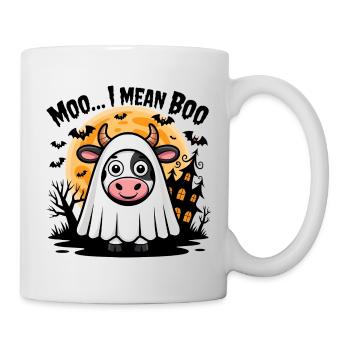 Kuh im Geisterkostüm „Moo... I mean Boo" - Tasse - Weiß - Rechts