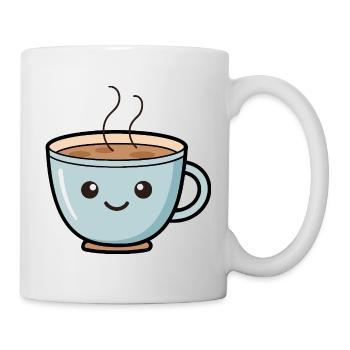 Niedliches Kawaii Kaffeetasse Design - Tasse - Weiß - Rechts