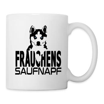 Husky Design - Frauchens Saufnapf - Tasse - Weiß - Rechts