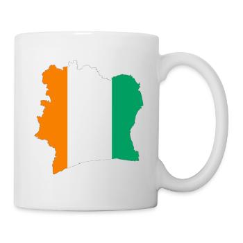 Stilisierte dreifarbige Karte der Elfenbeinküste - Tasse - Weiß - Rechts