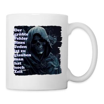 Motif d'horreur de crâne avec brouillard - Mug blanc - blanc - Droite
