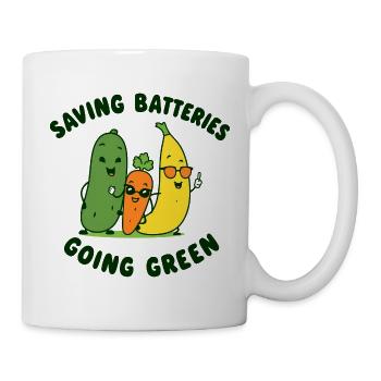 Save batteries Become environmentally friendly Cheeky Fr - Mug - white - Right