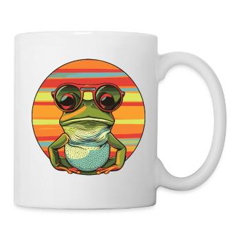 Lässige Frosch-Sonnenbrille Design - Tasse - Weiß - Rechts