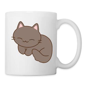 Cute Smiling Cat Illustration - Mug - white - Right