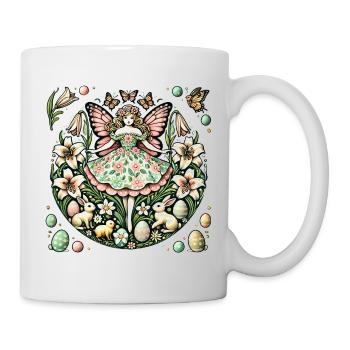 Illustration fantaisiste de fleurs de fée - Mug blanc - blanc - Droite
