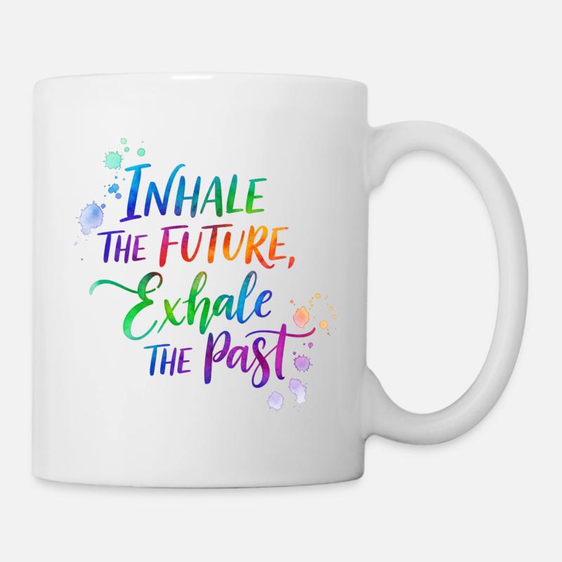 Conception inspirante de calligraphie arc-en-ciel - Mug blanc - blanc