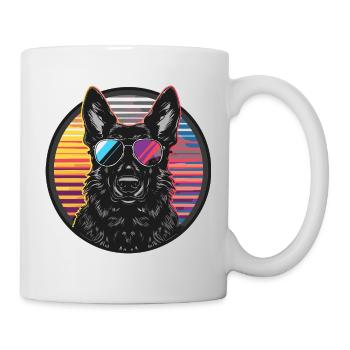 Cooler Hund mit Sonnenbrille - Tasse - Weiß - Rechts