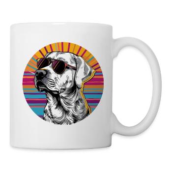 Lunettes de soleil Labrador Design rétro - Mug blanc - blanc - Droite