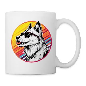 Casual husky with sunglasses - Mug - white - Right