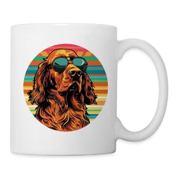 Casual dog with sunglasses - Mug - white - Right