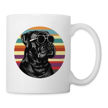 Cooler Dog mit Sonnenbrille - Tasse - Weiß - Rechts