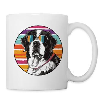 Cooler Hund mit Sonnenbrille  - Tasse - Weiß - Rechts