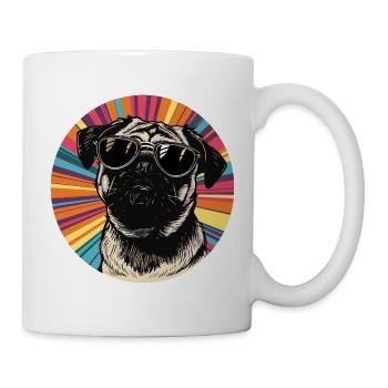 Casual dog with sunglasses - Mug - white - Right