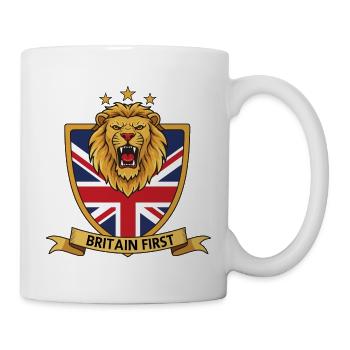 Lion de Grande-Bretagne Union Jack insigne - Mug blanc - blanc - Droite