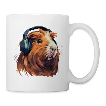 Guinea pig with headphones - Mug - white - Right