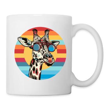 Giraffe picture with sunglasses - Mug - white - Right