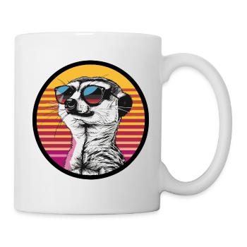 Belette en lunettes de soleil rétro - Mug blanc - blanc - Droite