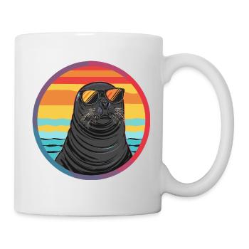 Seal with sunglasses - Mug - white - Right