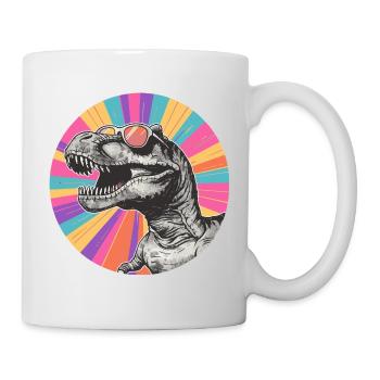 Dinosaur Comic with Sunglasses - Mug - white - Right