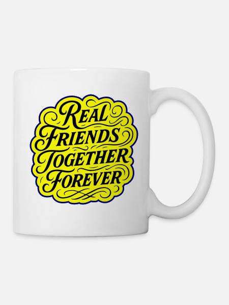 Echte Freunde Für Immer - Tasse - Weiß