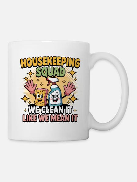 Lustiges Putzen Design - Tasse - Weiß