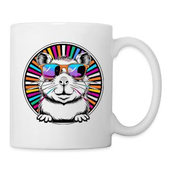 Cool hamster with sunglasses - Mug - white - Right