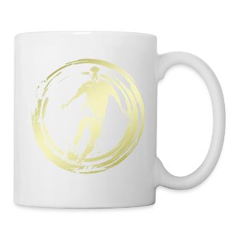 Fussballer Fussball Spieler Silhouette - Tasse - Weiß - Rechts