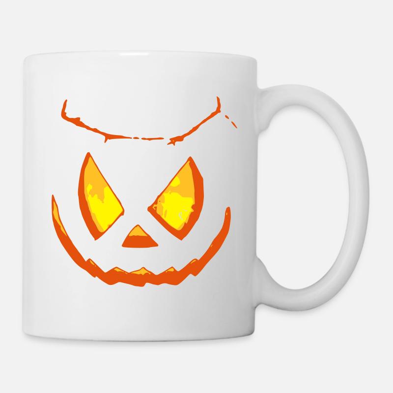 Pumpkin Face Halloween Weird - Mug - white