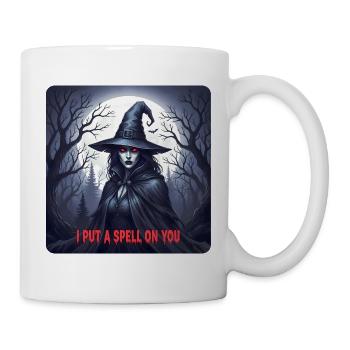 Zauber und Vollmond Halloween T-Shirt - Tasse - Weiß - Rechts