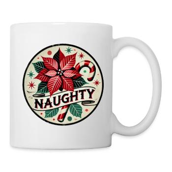 Festliches Weihnachtsstern- und Zuckerstangen-Design - Tasse - Weiß - Rechts
