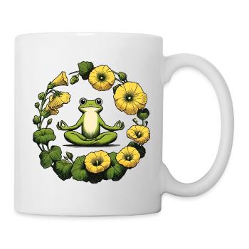 Cercle de méditation paisible de la grenouille - Mug blanc - blanc - Droite