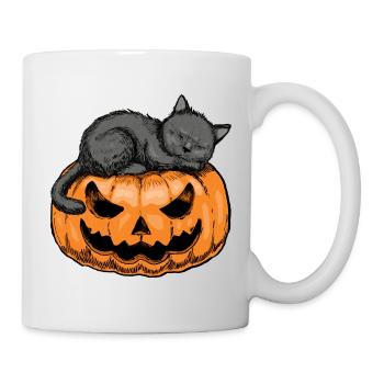 Sleepy Cat Halloween Design - Mug - white - Right