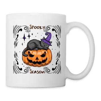 Sleepy Cat Halloween _Dekoriert - Mug - white - Right